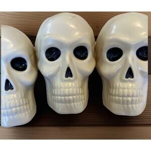 Vintage Halloween Blow Mold Light Covers 5” X 3.5” Inch skull head skelton Lot 3